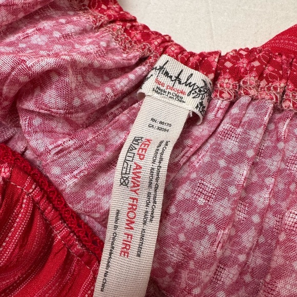 Free People Romper - Red Pop Combo - L - Picture 4 of 6